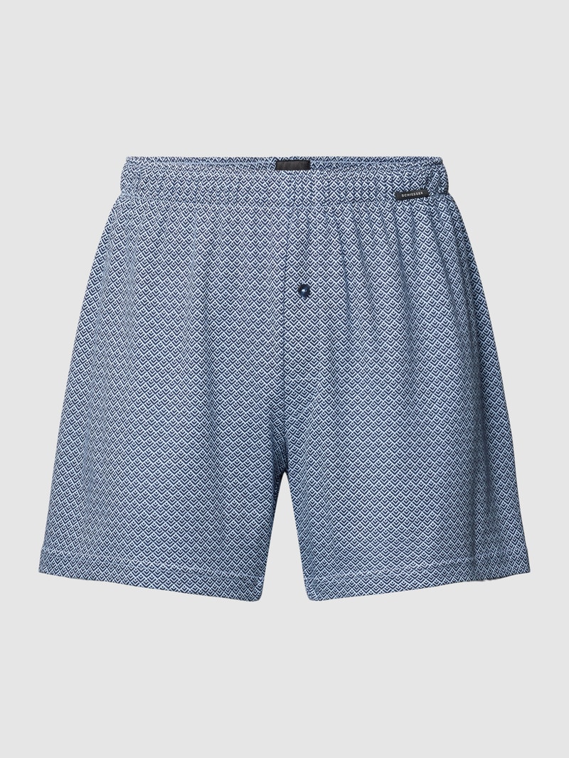 Boxershorts mit Label-Detail Modell 'INTERLOCK' in blau