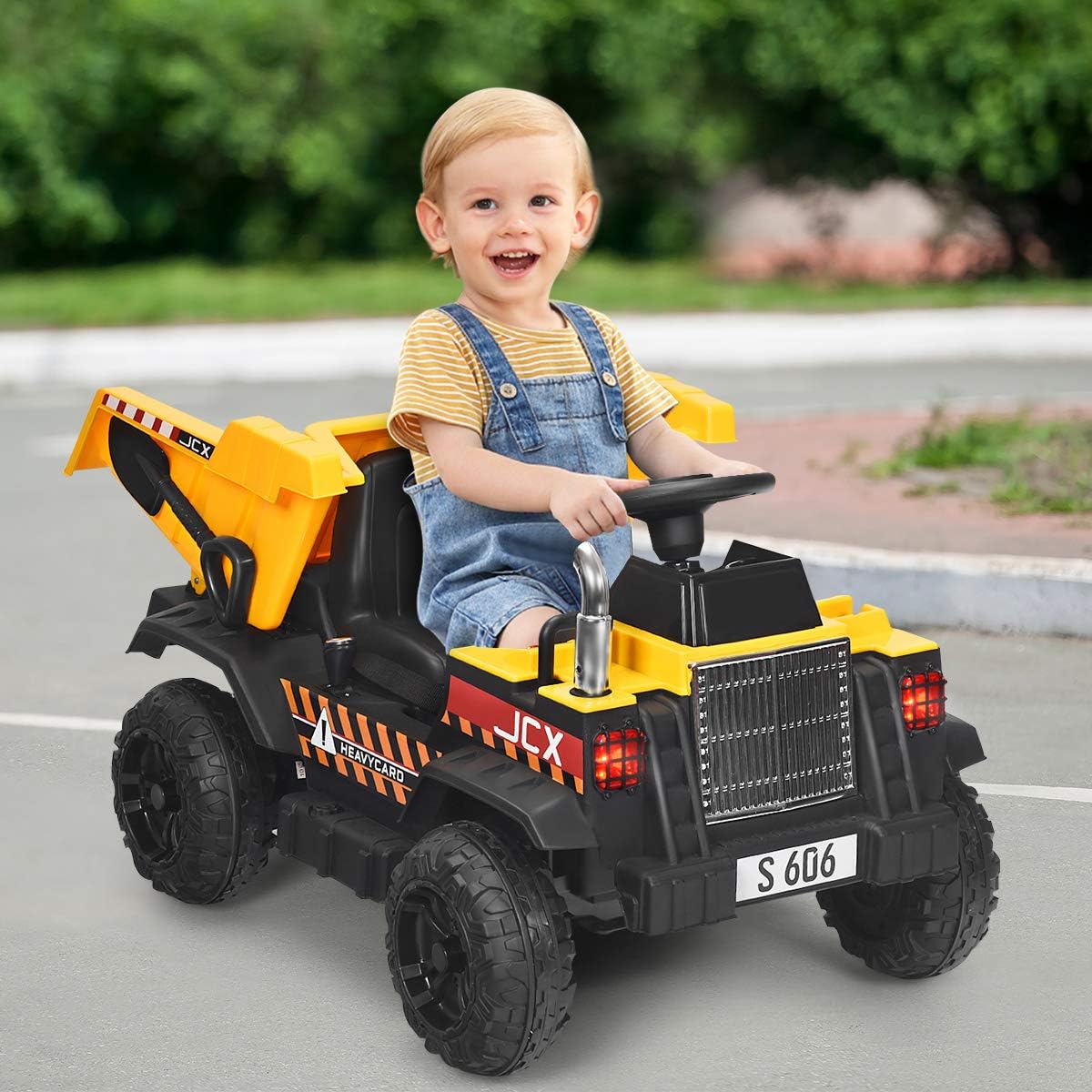 Costway 12V Kinder Traktor mit elektrischen Heckschaufel