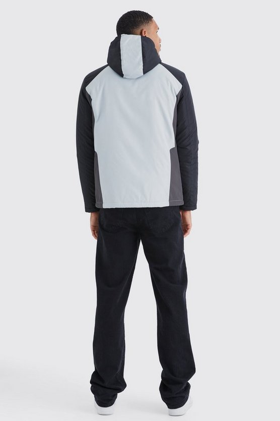 Tall lockere gepolsterte Ripstop Colorblock Jacke