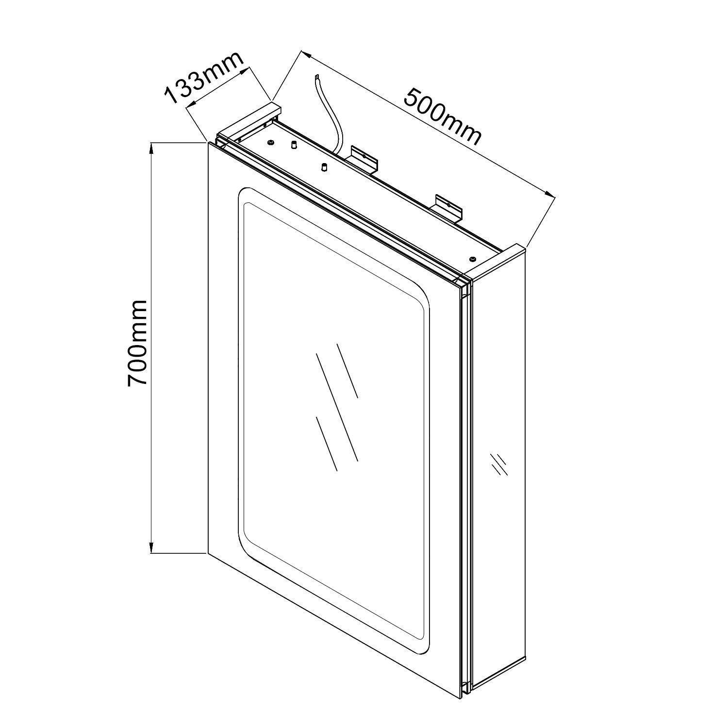 SONNI Spiegelschrank Bad Badezimmer Spiegelschrank mit LED Beleuchtung Aluminum
