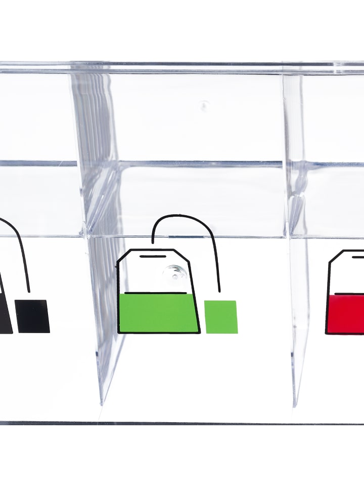 relaxdays Teebox in Transparent - (B)21,5 x (H)9 x (T)15 cm günstig kaufen onesize