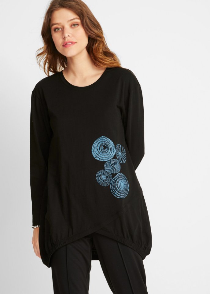 O-Shape Baumwoll-Longshirt bedruckt