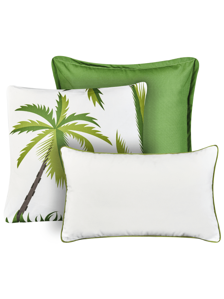 Beliani 3er-Set Gartenkissen SEASIDE in Grün/Weiß günstig kaufen onesize