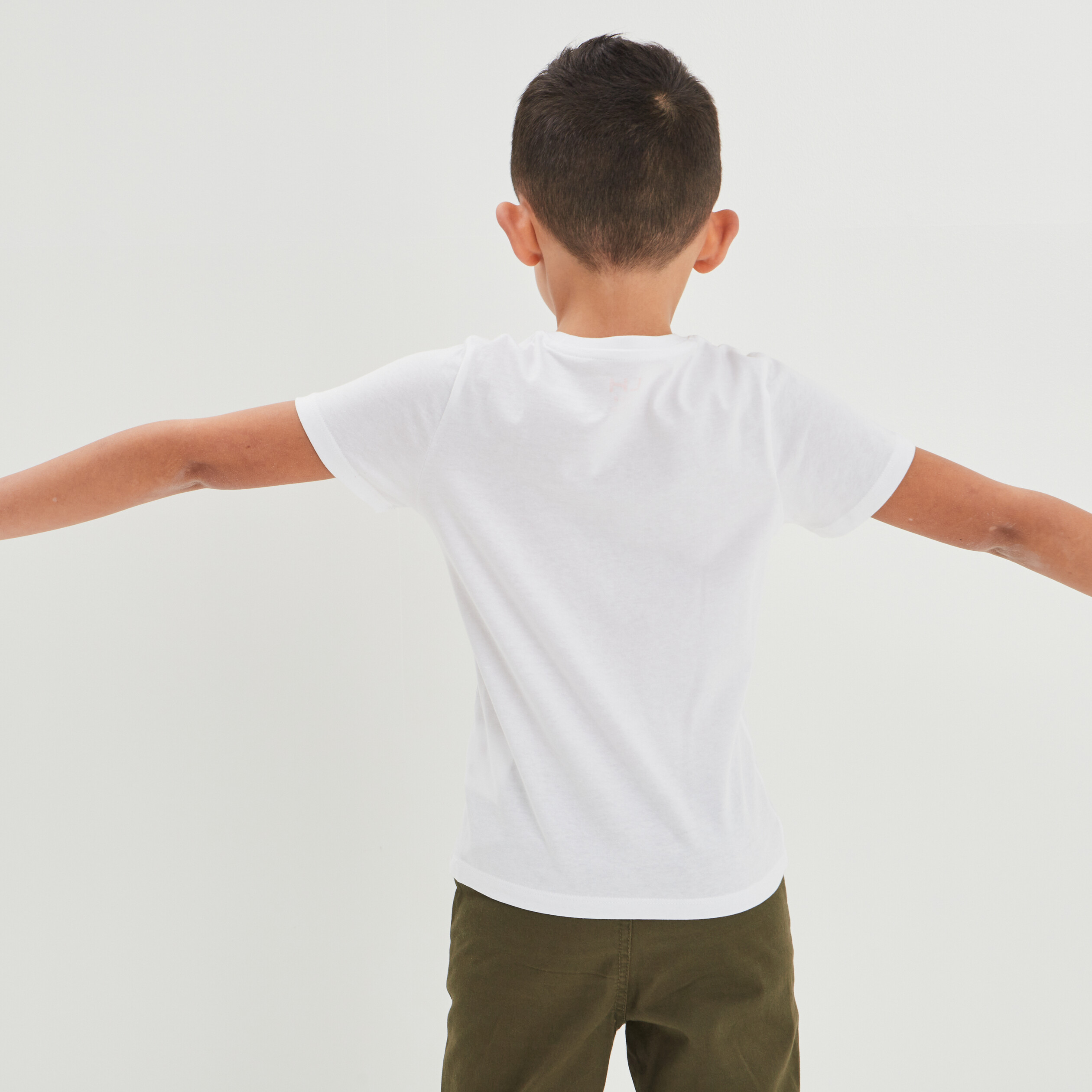 T-shirt manches courtes sequins blanc garçon | La Halle