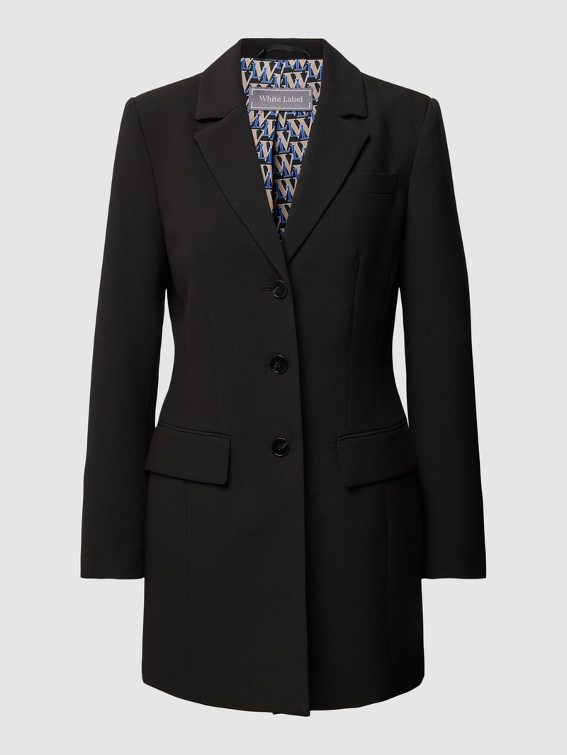 Longblazer mit Pattentaschen in schwarz