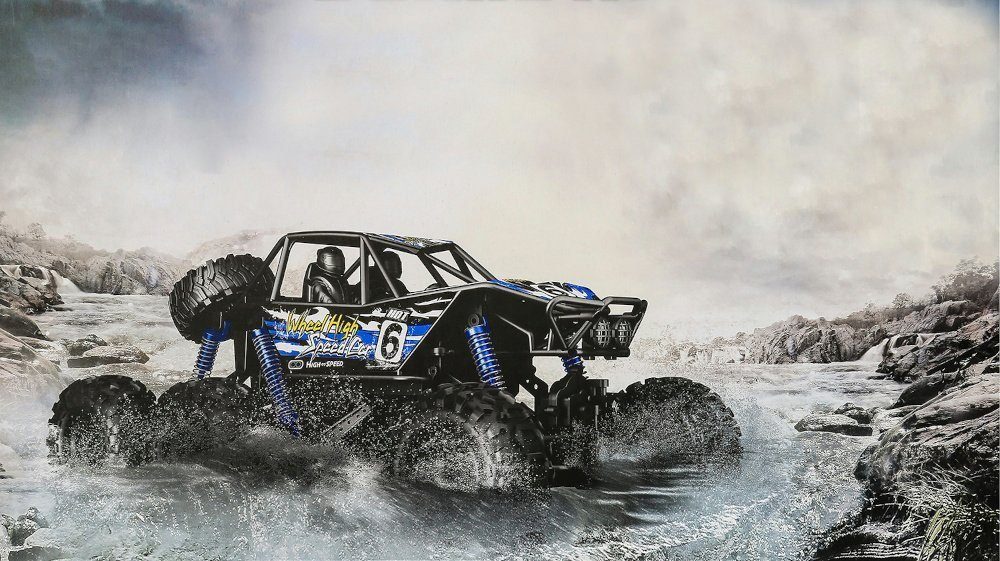 BruKa RC-Auto Robuster Geländewagen SUPER SCORPION, Ferngesteuertes Auto mit 6x6 Allradantrieb, 50cm