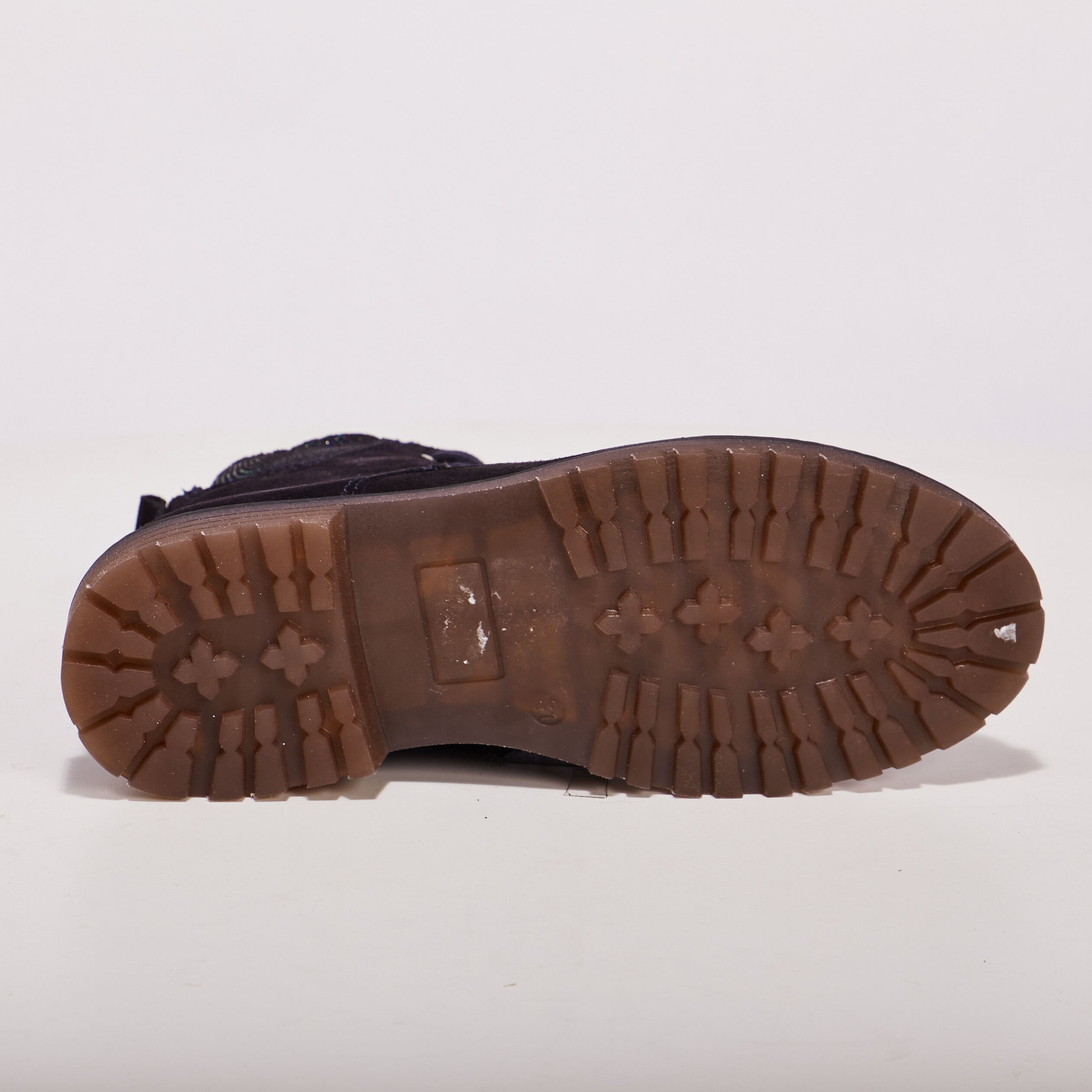 Bottines à lacets en cuir bleu marine fille | La Halle