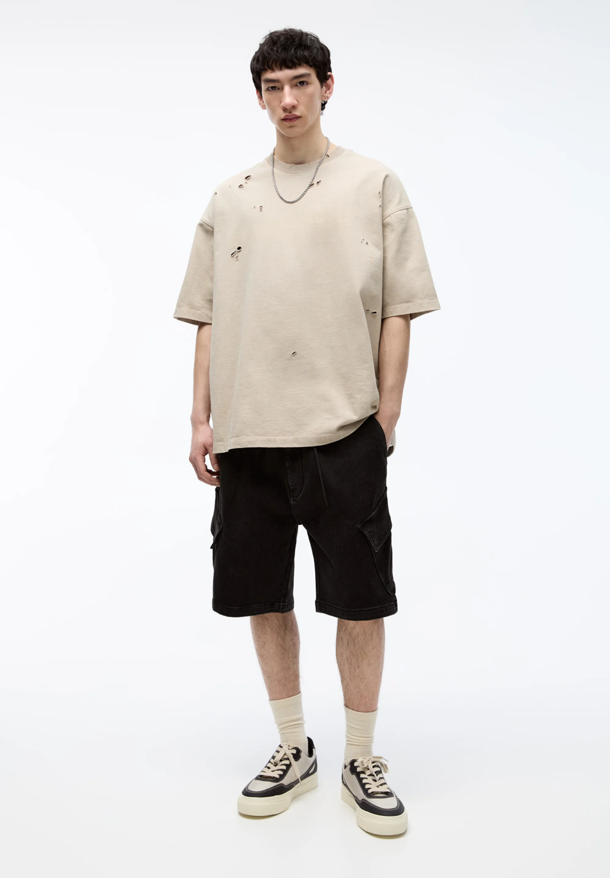 PULL&BEAR BUND - Pantalones cortos vaqueros