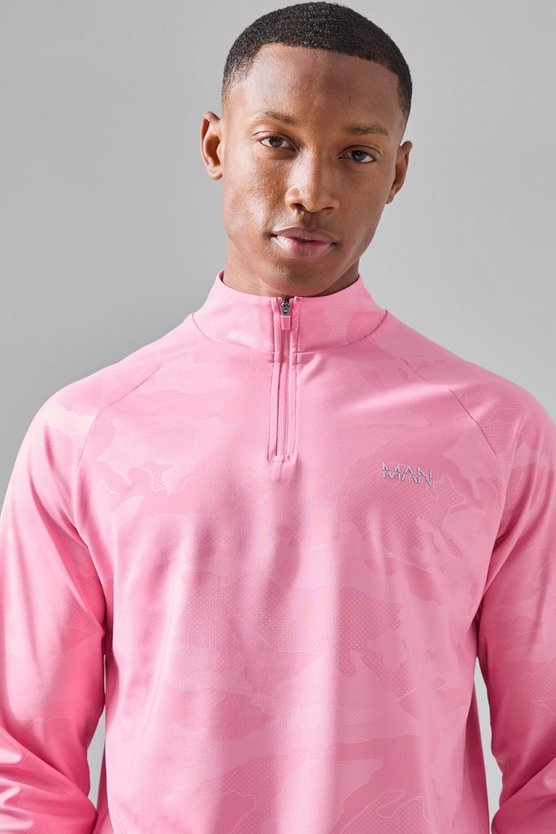Man Active Camouflage Performance Oberteil mit Reißverschluss