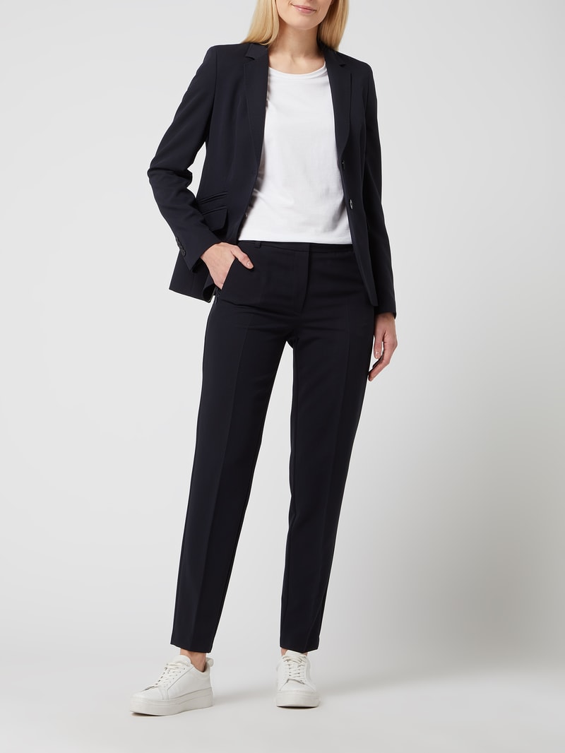 Blazer mit Handstichkanten in marineblau