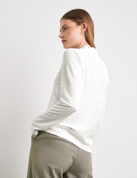 Langarmshirt mit Struktur und Lurex