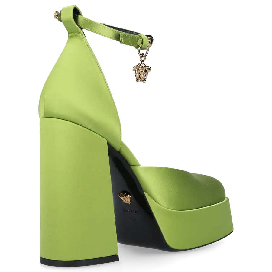 Versace - Plateaupumps MEDUSA Seide - grün