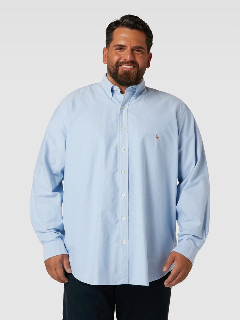 PLUS SIZE Freizeithemd mit Label-Stitching in pink