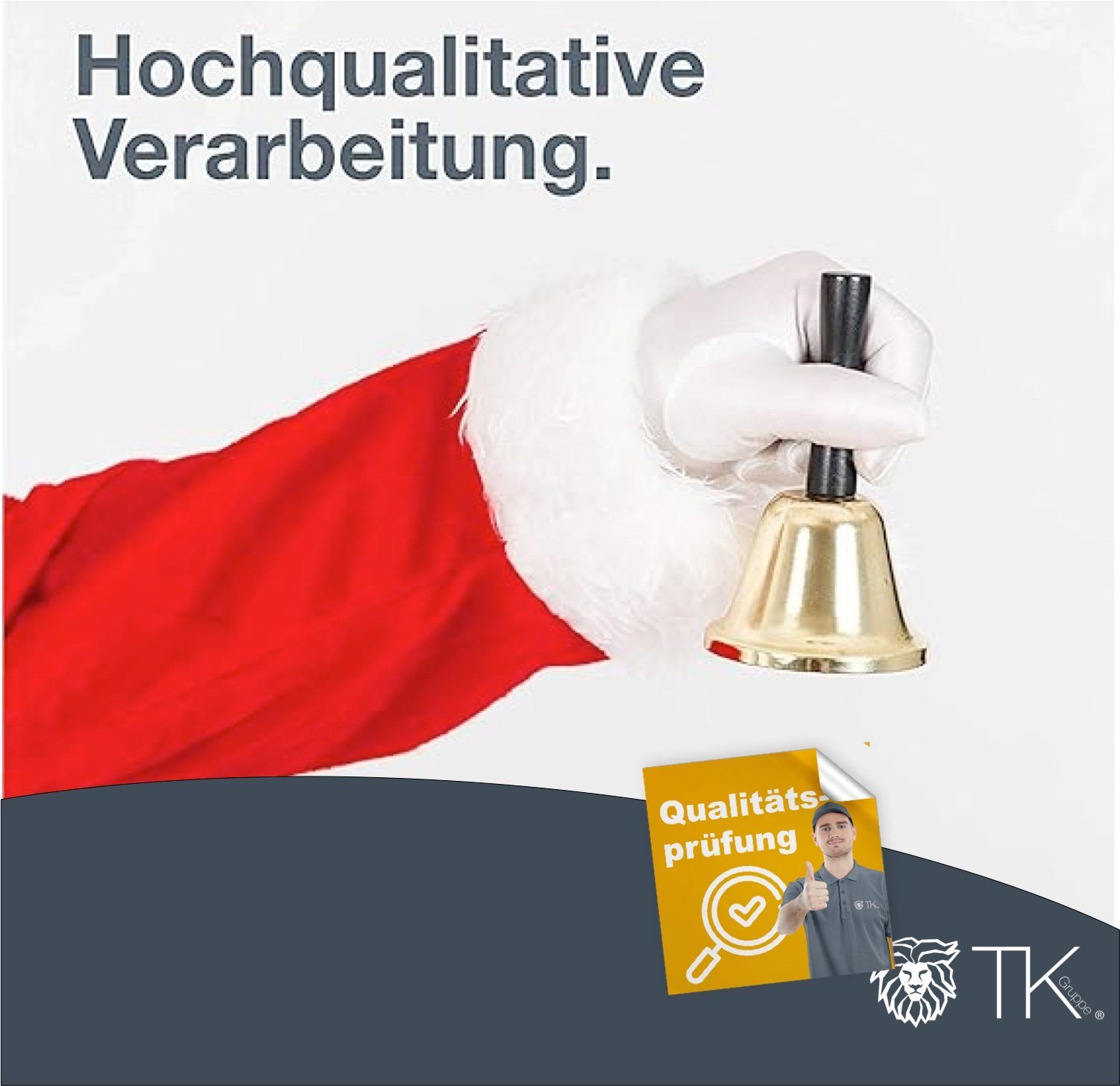 TK Gruppe Glocke 2x Weihnachtsglocke Nikolausglocke, Gold Glocke - Accessoire, 2-St.