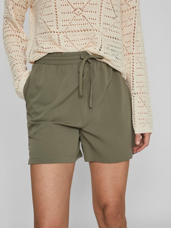 Vila Kurze Stoff Shorts Bermuda Hot Pants in Olive günstig kaufen 34