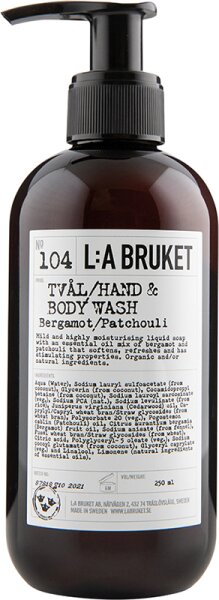 L:A Bruket No. 104 Hand & Body Wash Bergamot / Patchouli Duschgel