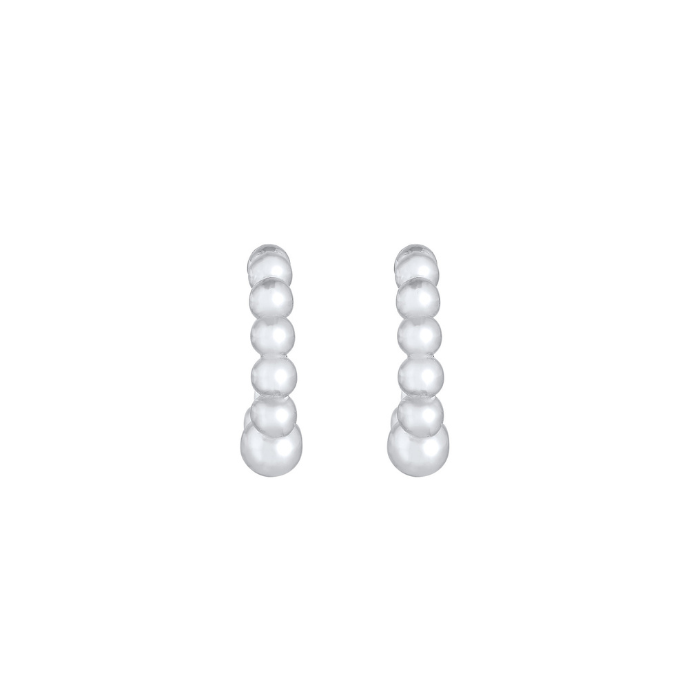 Elli Elli Boucles d'Oreilles Mesdames Créoles Plug Ball Geo Look en argent sterling 92 Boucles d'oreilles