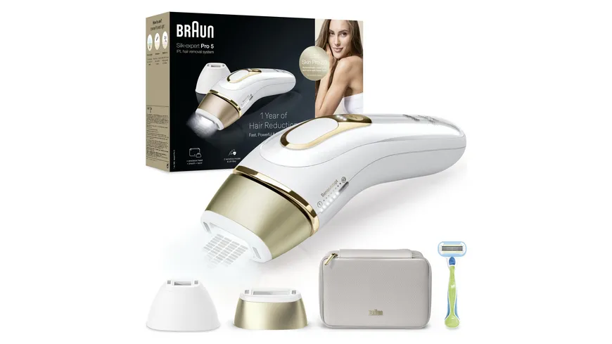 BRAUN IPL-Haarentfernungsgerät Silk·expert Pro 5 PL5152 Weiß / Gold