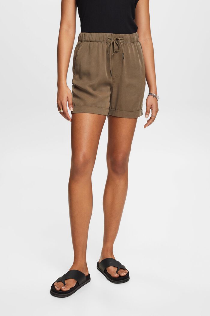 Shorts aus TENCEL™ mit Bindegürtel