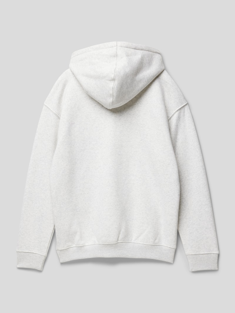 Hoodie mit Kapuze in mittelgrau meliert