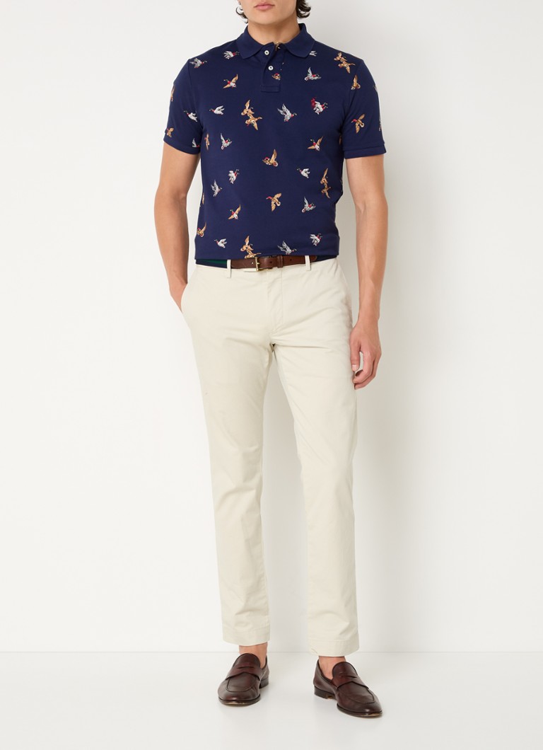 Polo Ralph Lauren slim fit com estampa e bordado do logotipo