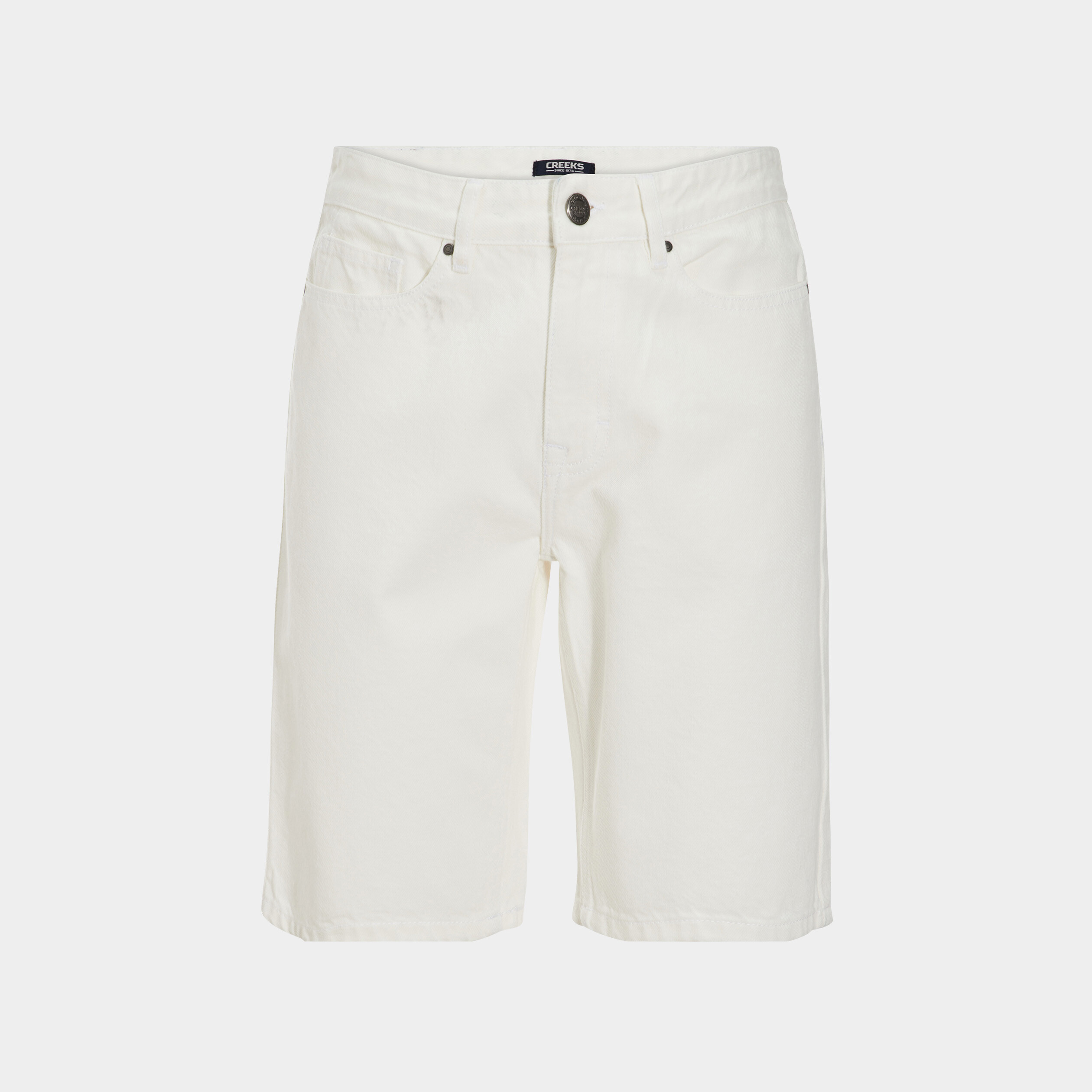 Bermuda droit 5 poches en jean Creeks denim blanc homme | La Halle