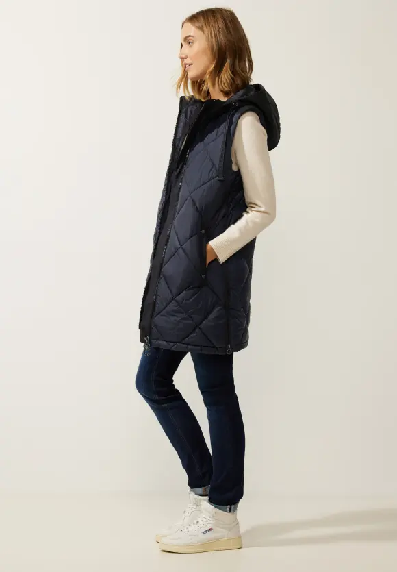 Street One Long Steppweste mit Zipper