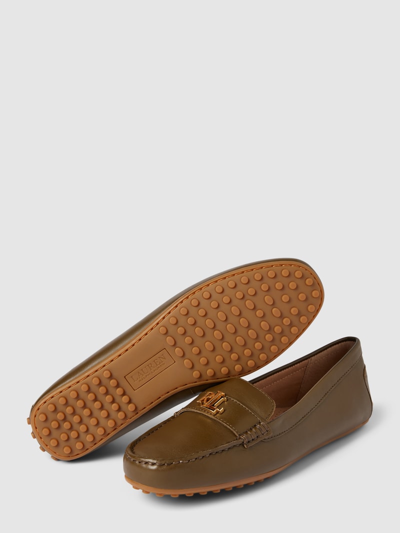 Penny-Loafer mit Label-Detail Modell 'BARNSBURY' in olivgrün