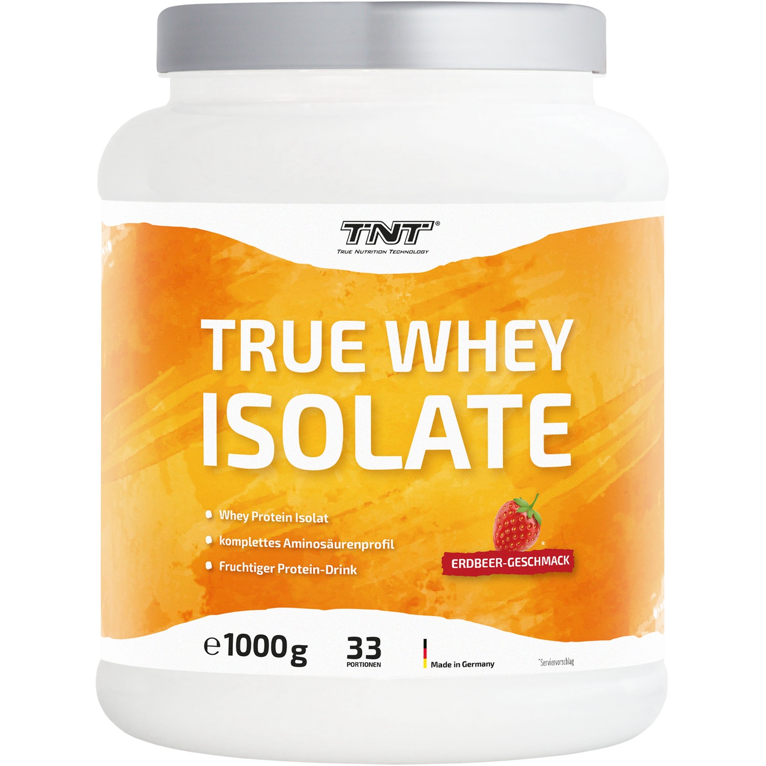 True Whey Isolate - sehr hoher Eiweiß-Anteil. hohe biologische Wertigkeit. sehr geringer Fett und Kohlenhydrat Anteil - Apfel