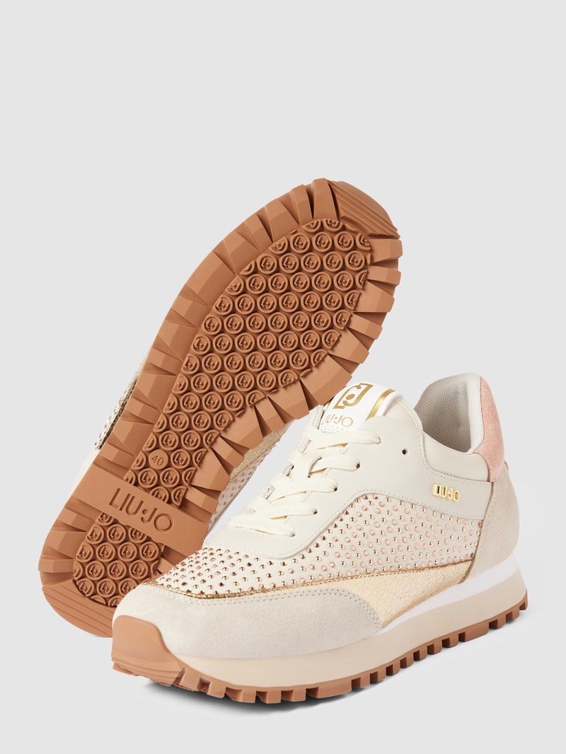 Sneaker mit Label-Applikation Modell 'WONDER' in beige