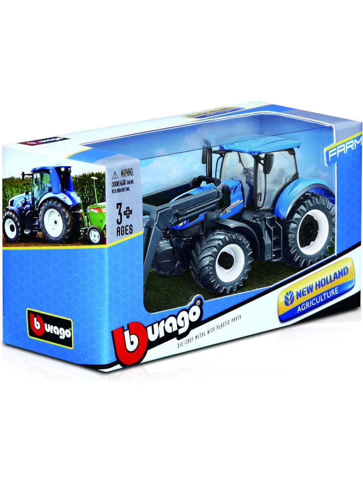 Bburago Traktor - New Holland T7.315 mit Frontlader (10cm) in blau günstig kaufen onesize