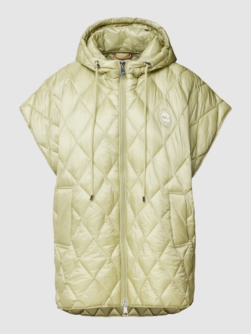 Oversized Steppweste mit Kapuze Modell 'CARLY' in schilf