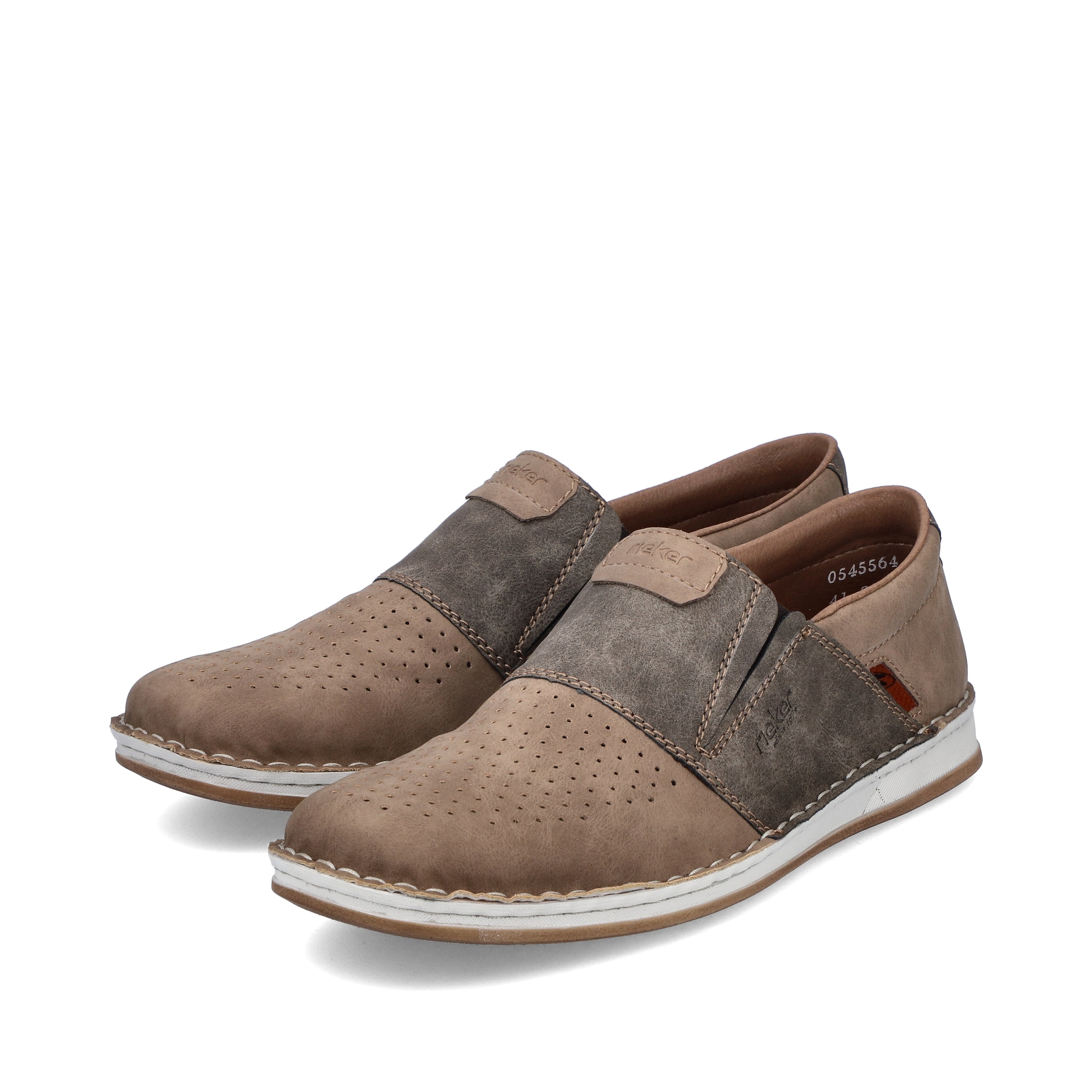 Rieker Herren Slipper hellbeige-steingrau