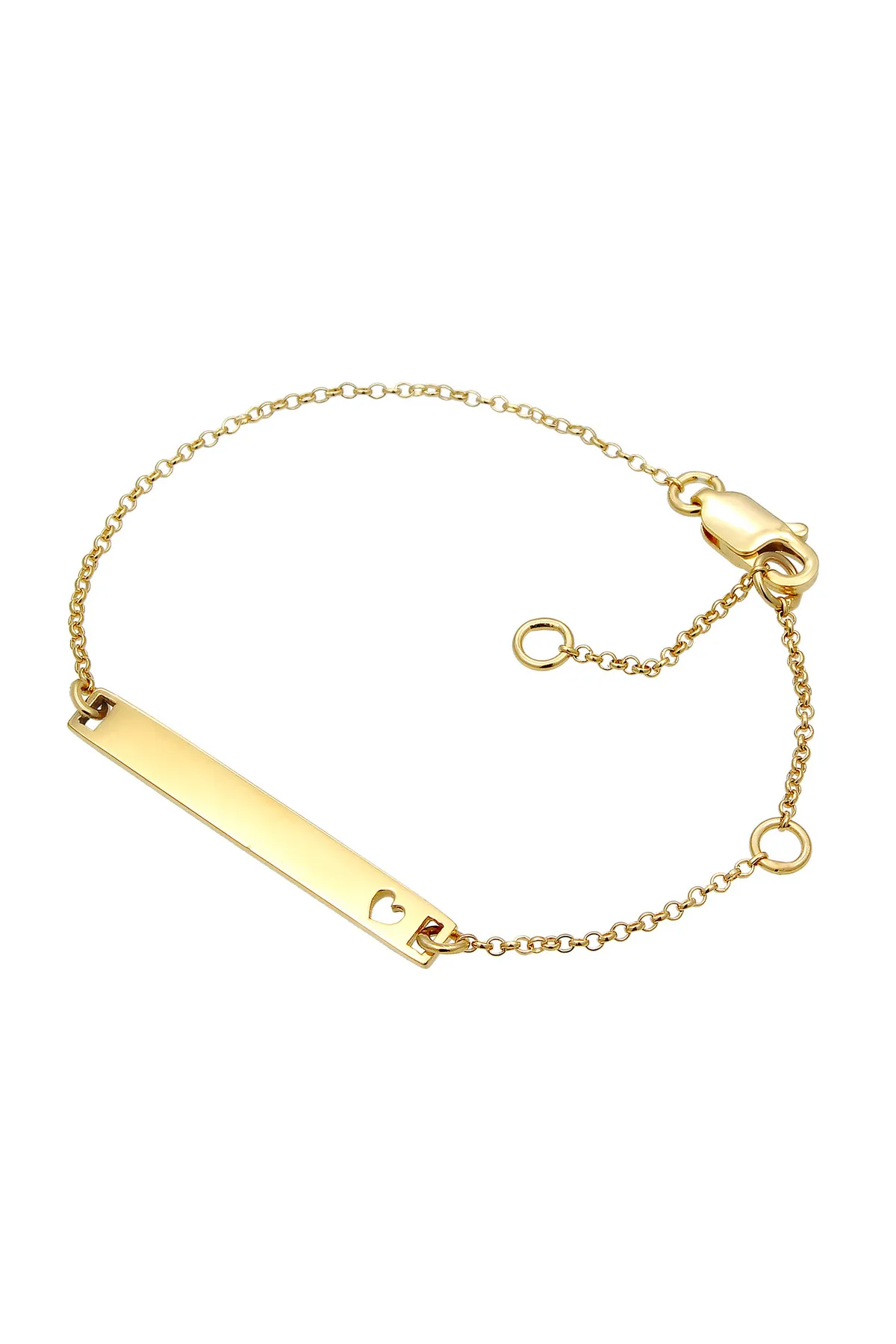 ELLI  Armband Kinder Herz Geburt Taufe Namensband 375 Gelbgold
