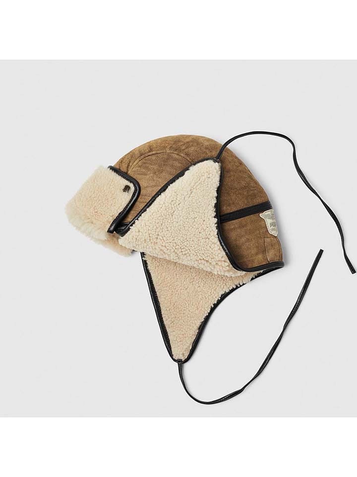 PME Legend Leder-Mütze in Hellbraun/ Beige günstig kaufen onesize