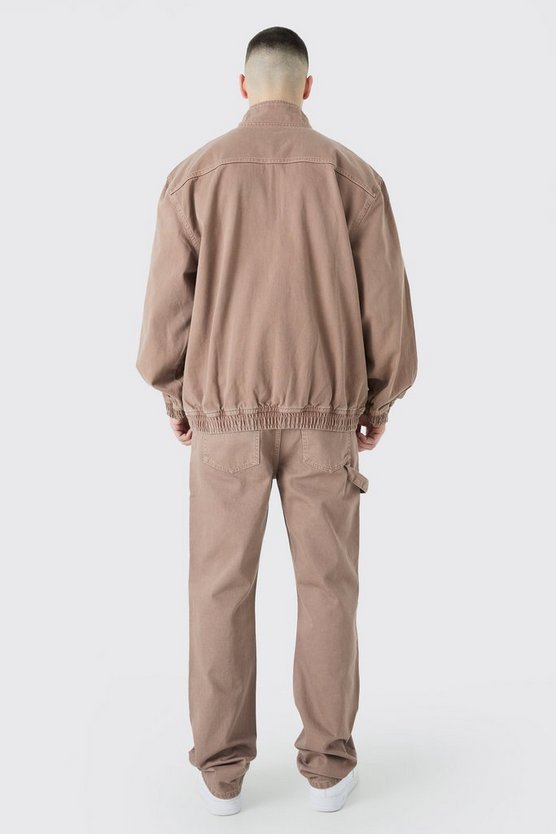 Tall Oversize Jacke mit Trichterkragen und 1/4 Reißverschluss
