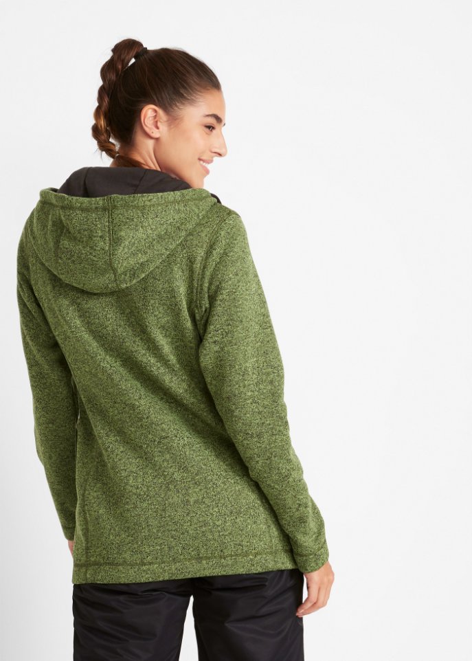 Strick-Fleecejacke mit Kapuze