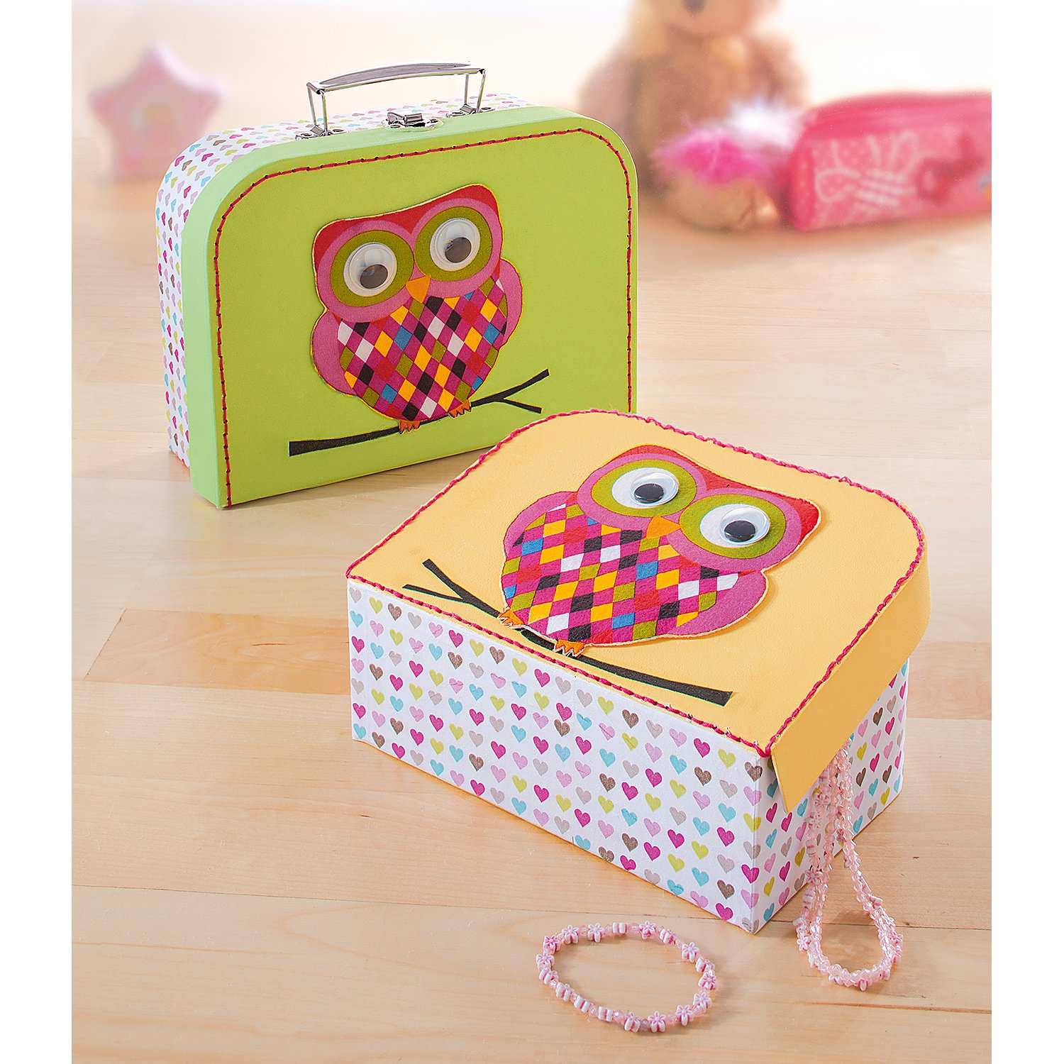 Deko-Koffer-Set, weiß, 2 Stück