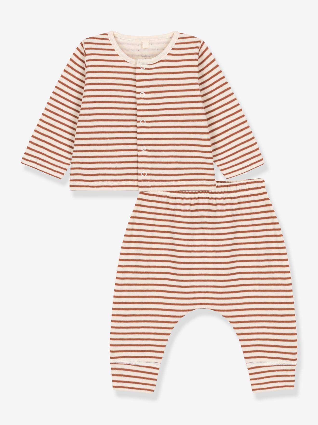 Petit Bateau Baby-Set: Jäckchen & Hose, Bio-Baumwolle PETIT BATEAU - weiß