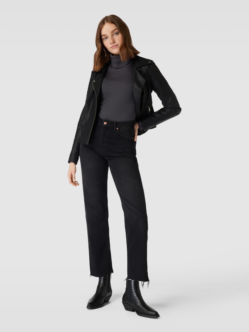 Longsleeve mit Rollkragen Modell 'Rolli' in anthrazit