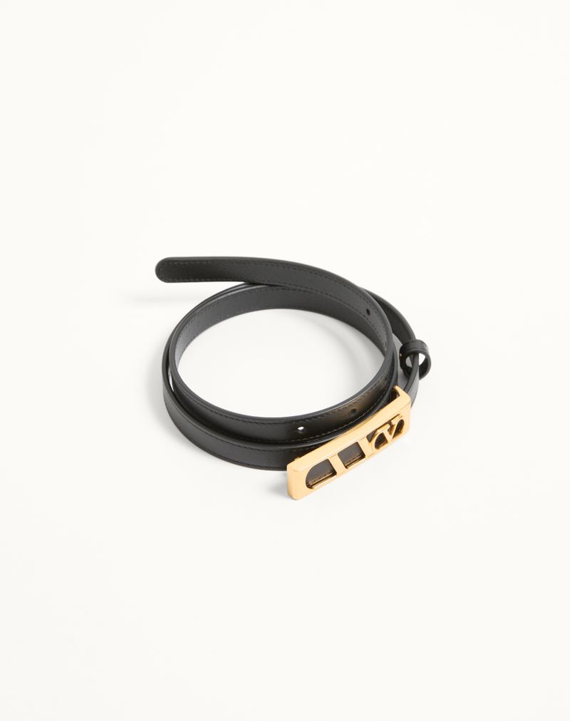 VLogo Signature Bælte i Skinnende Kalveskind 15mm