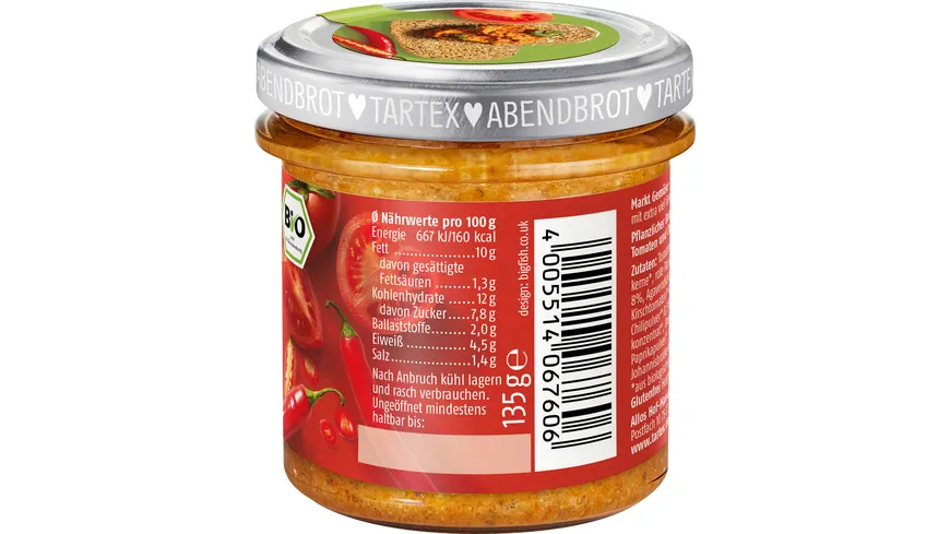 Tartex Marktgemüse Scharfe Tomate 135 g