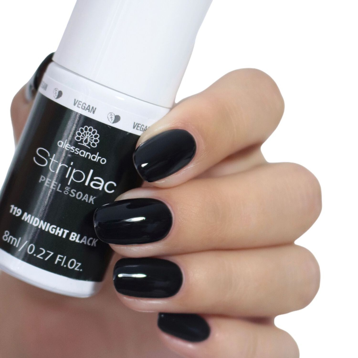 Alessandro Striplac Peel or Soak Vernis Semi-permanent - 119 Midnight Black