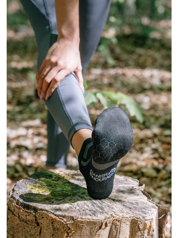 DANISH ENDURANCE Laufsocken Long Distance Low-Cut in Black/Grey günstig kaufen