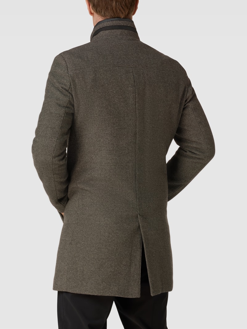 Mantel mit Stehkragen Modell 'Standup Collar' in mittelbraun