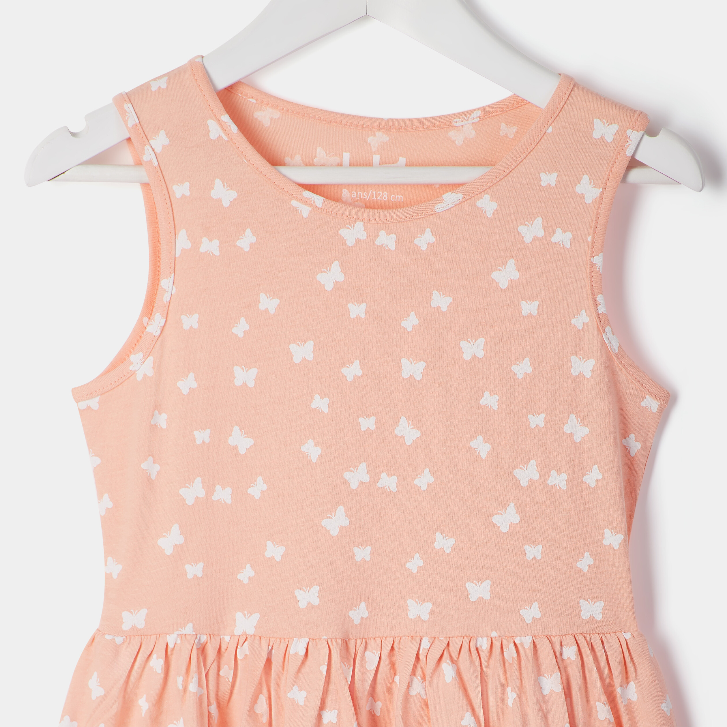 Robe évasée sans manches orange clair fille | La Halle