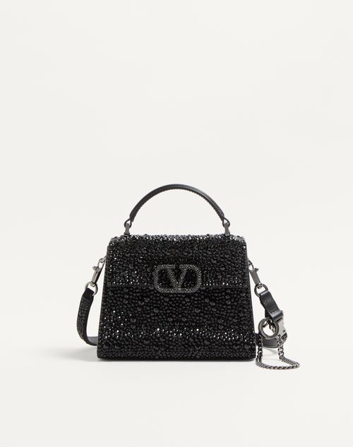 Mini bolsa tiracolo com bordado brilhante