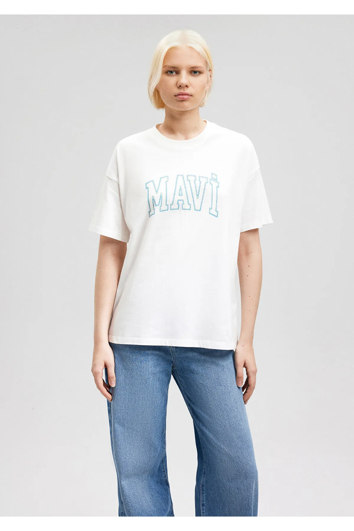 Mavi  Weißes T-Shirt mit Logo-Print, reguläre Passform / normaler Schnitt 1611193-81964