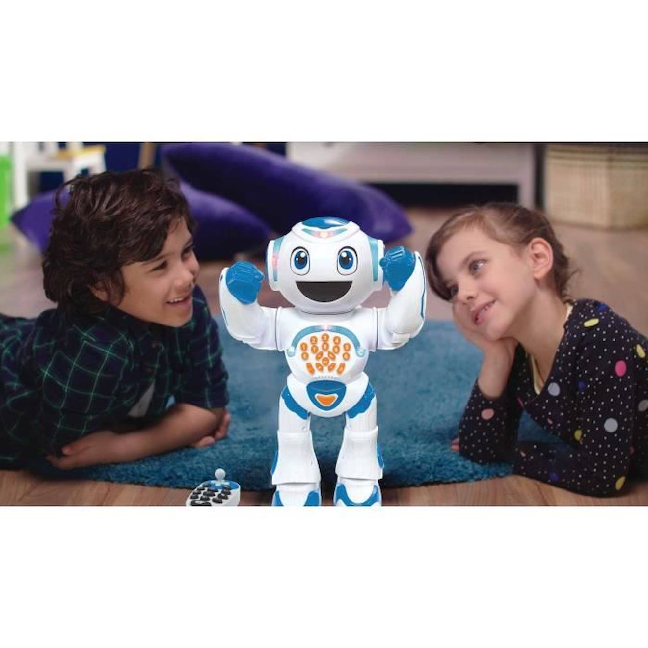 POWERMAN® STAR Robot Interactif pour Jouer et Apprendre avec contrôle gestuel et télécommande (Français) blanc