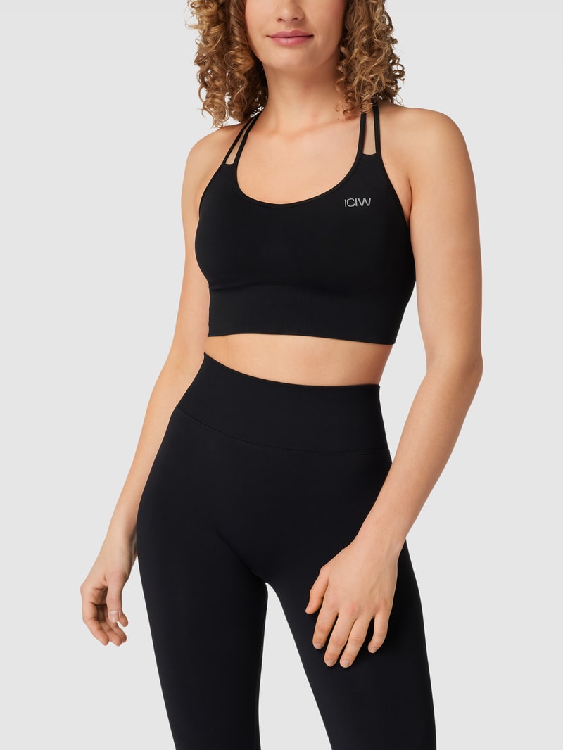 Multifunktions-BH mit Logo-Print Modell 'Seamless' in schwarz